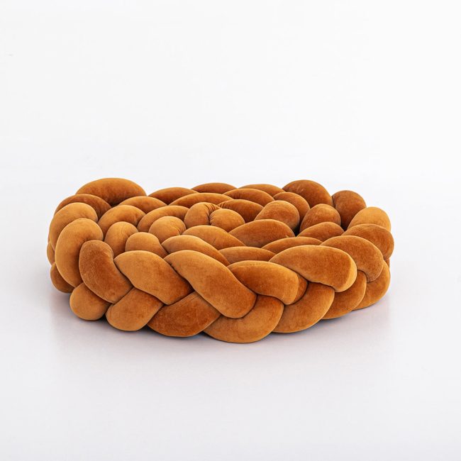 Bettschlange geflochten – einfarbige - cinnamon
