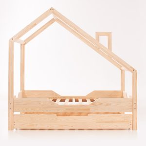 Dans l'image : Lit cabane Tilki 160x80 cm, Variante 2 avec tiroir.