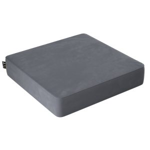 Puff Square Graphite grey fabric velvet