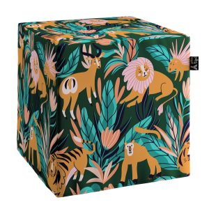 Puff with print Cube Safari