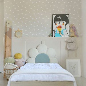 Kinderbett, Polsterbett Daisy Colors - Cream, Ice blue