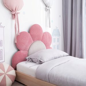 Lit d'enfant, Lit capitonné Daisy Colors - Rose, Cream
