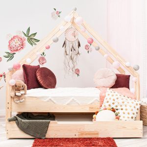 Auf dem Bild: Hausbett Oyoo 160x80 cm, Variante 1 mit einer Schublade.