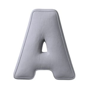 Kopfkissen Buchstabe A Silvery grey