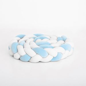 Nárazník postele – dvoubarevný oplet - white blue