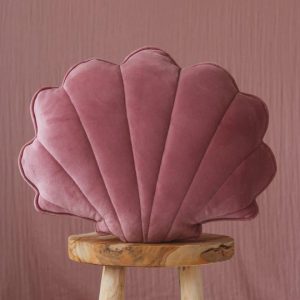 Kleines muschel kissen - Soft velvet - Dirty Pink