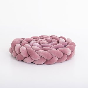 Bed bumper - braid - dusty pink