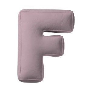 Pillow letter F muted pink