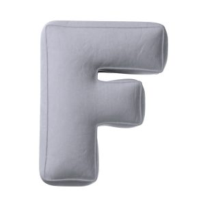 Pillow letter F Silvery grey