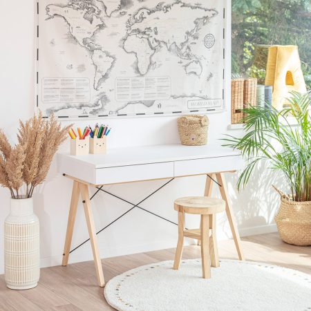 Schreibtisch Kinder Basic Farbe: White Drahtfarbe: Black