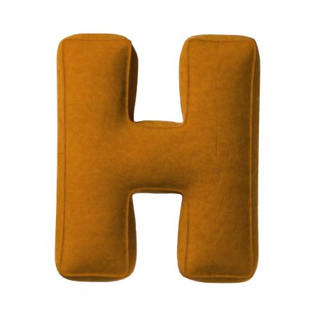 Coussin lettre H honey