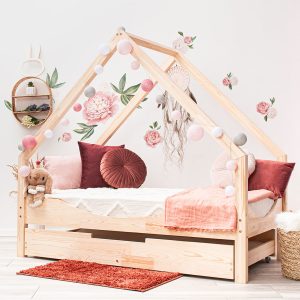 Auf dem Bild: Hausbett Oyoo 160x80 cm, Variante 1 mit einer Schublade.