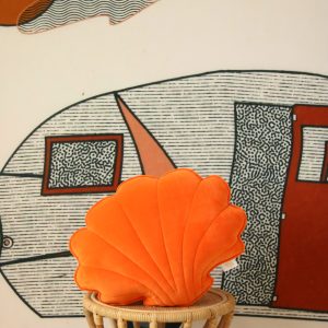 Kleines muschel kissen - Soft velvet - Orange