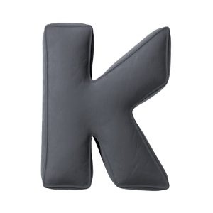 Coussin lettre K Graphite grey