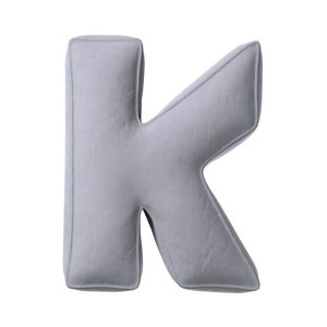 Coussin lettre K Silvery grey