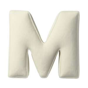 Pillow letter M cream white