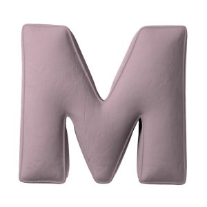 Pillow letter M muted pink