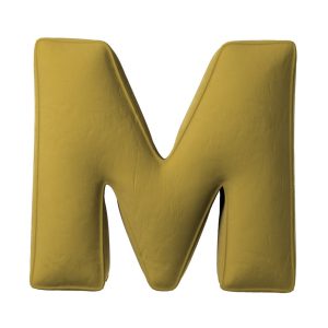 Pillow letter M olive green