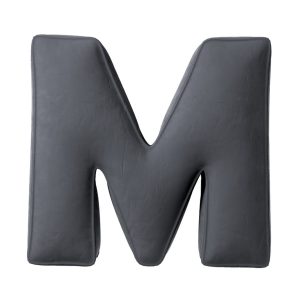 Pillow letter M Graphite grey