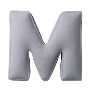 Pillow letter M Silvery grey