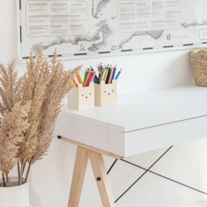 Desk Kids Basic. Colour: White Wire colour: Black