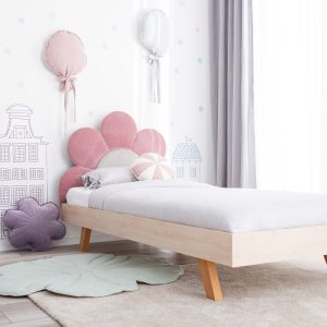 Lit d'enfant, Lit capitonné Daisy 200x90 Colors - Rose, Cream