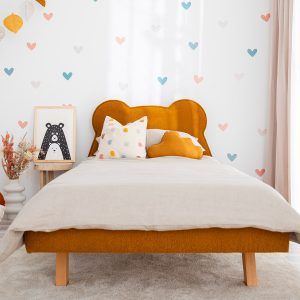 Lit rembourré Teddy 200 x 90 - Ochre