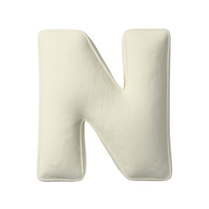 Coussin lettre N cream white