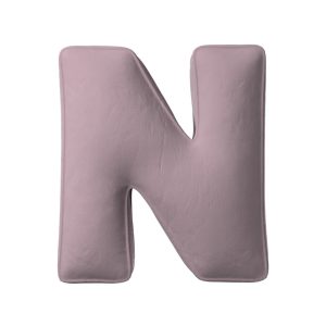 Coussin lettre N muted pink