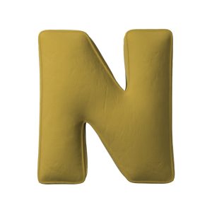 Coussin lettre N olive green