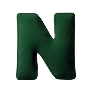 Coussin lettre N Bottle green