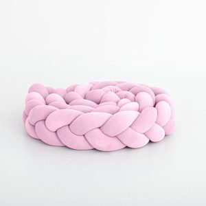 Bed bumper - braid - pink