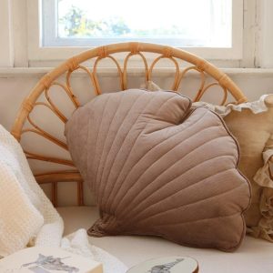 Ginkgo leaf Pillow - dark beige