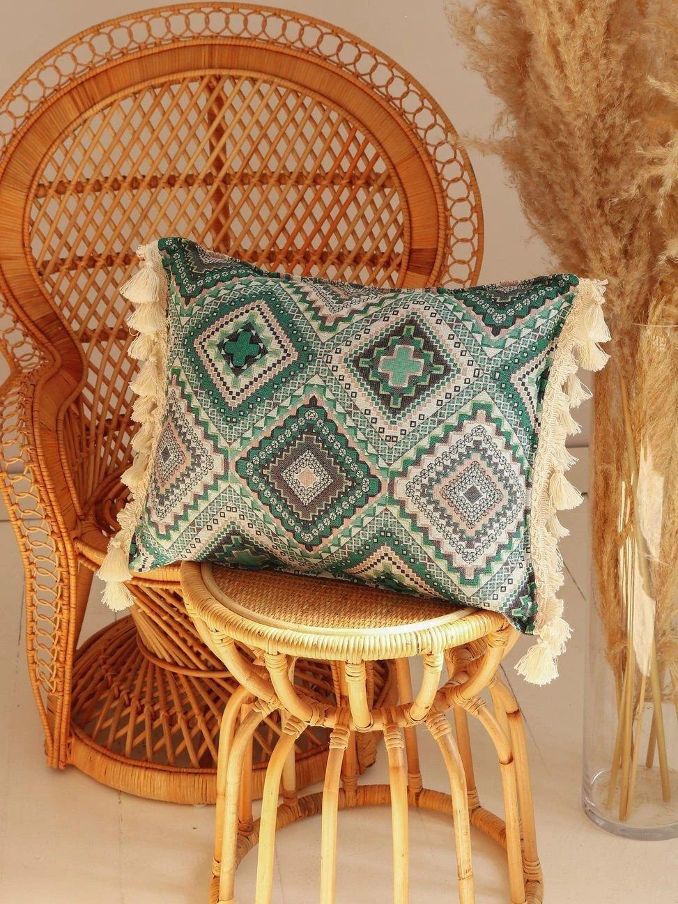 Tapestry pillow - Sea green mosaic