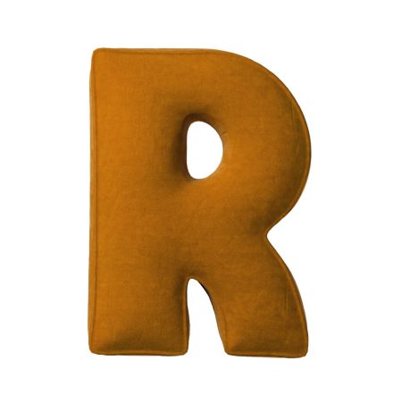 Coussin lettre R honey