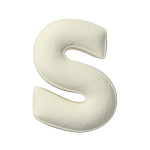 Coussin lettre S Cream white