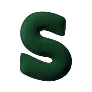 Coussin lettre S bottle green