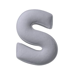 Coussin lettre S silvery grey
