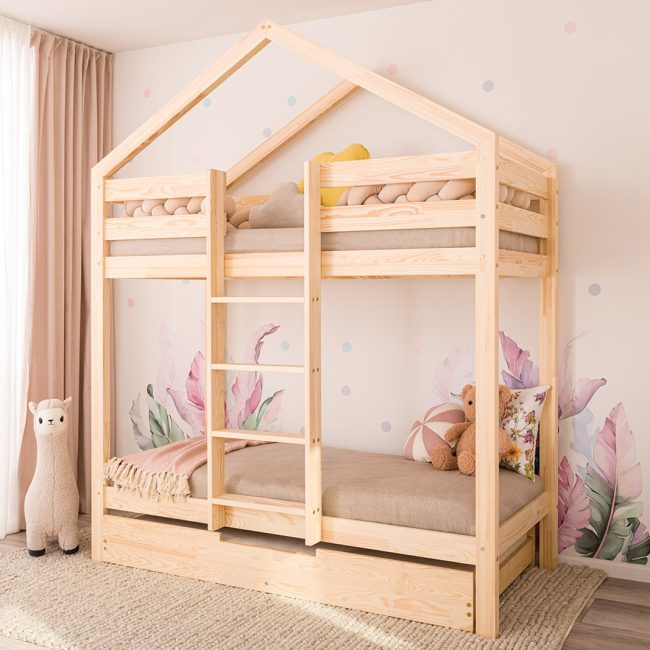 Op de foto: Stapelbed - Saja II Compact 160 x 80 cm met lade