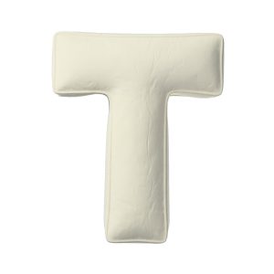 Pillow letter T cream white