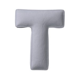 Pillow letter T Silvery grey