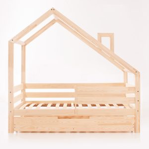 Op de foto: Kinderbed bedhuisje Tilki || 160x80cm Variant 2 met een lade