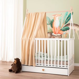 Baby Cot Bed Tipi Dreamy 120x60 with drawer.