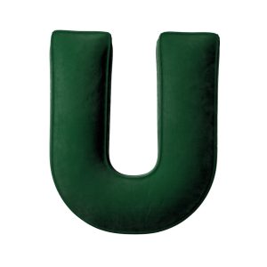 Coussin lettre U Bottle green