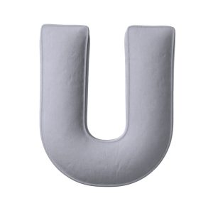 Coussin lettre U Silvery grey