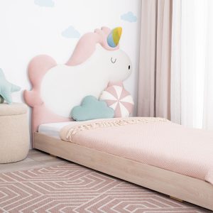 Children’s bed, Upholstered bed Unicorn. Floor bed 200x90
