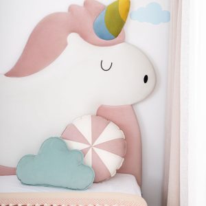 Children’s bed, Upholstered bed Unicorn. Floor bed 200x90