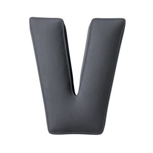 Coussin lettre V Graphite grey