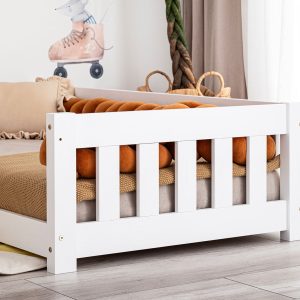 Op de afbeelding: Kinderbed bedhuisje Vedo 160x80cm met leuning