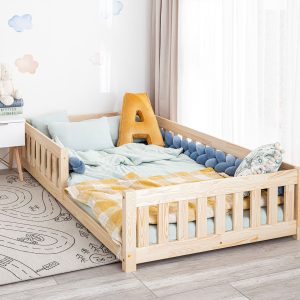 Op de afbeelding: Kinderbed bedhuisje Vedo 200x120cm met leuning